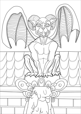 Gargoyle From Monsters Coloring Page